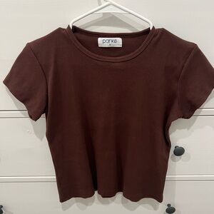 Parke Women's Brown Short Sleeve Tee